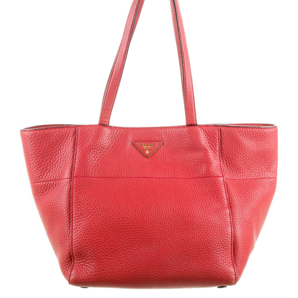 Prada Vitello Daino Tote - Red